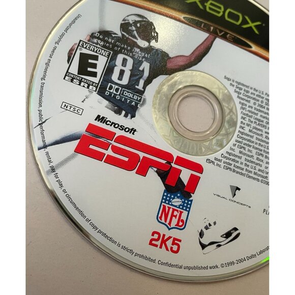 XBOX LIVE NFL ESPN 2K5 BY SEGA ONLINE ENABLED Disc Only - Picture 3 of 6